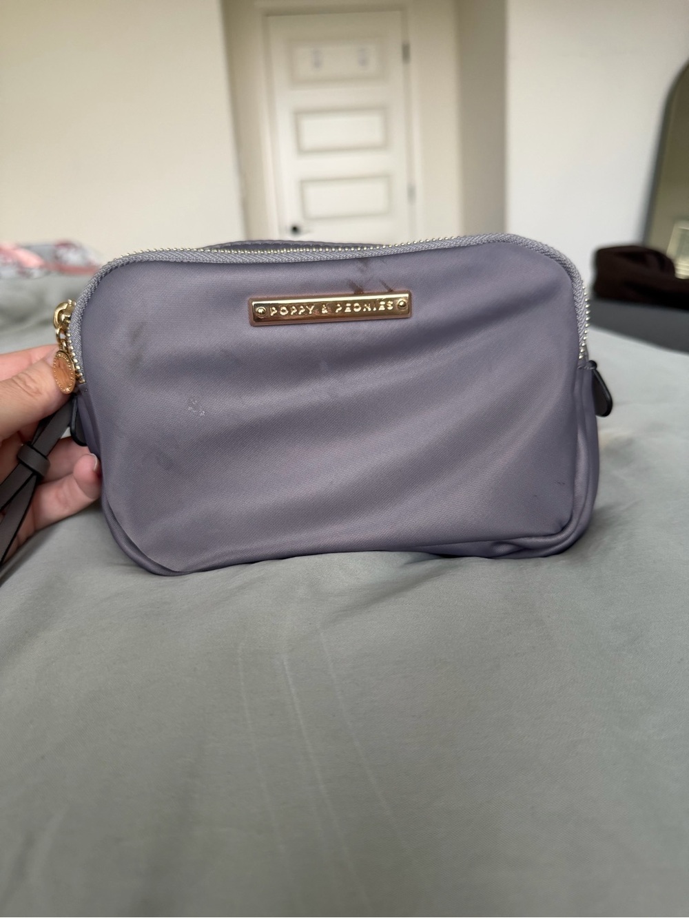 Poppy & Peonies On The Run Belt Bag in Grey